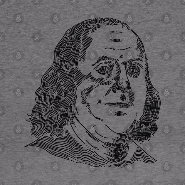 Benjamin Franklin Line Art by Merchsides